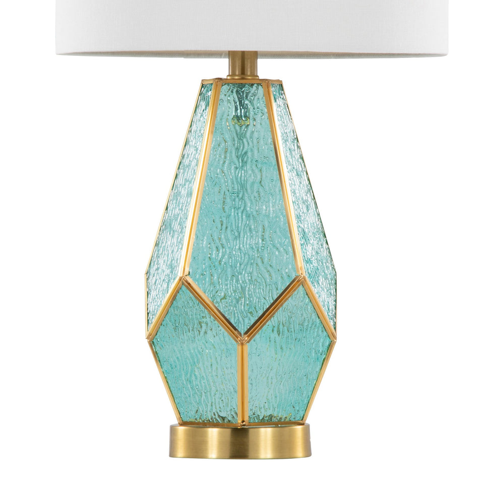 Geo Rain Glass 25" Table Lamp - Set of 2