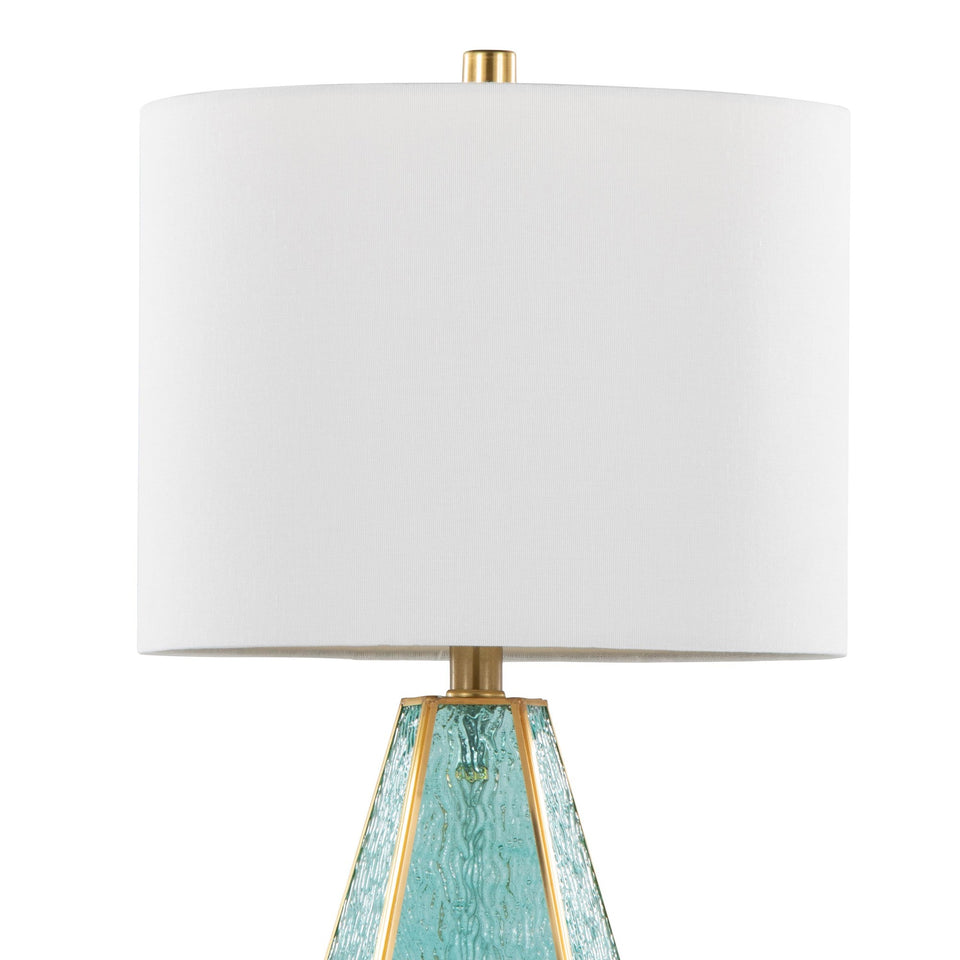 Geo Rain Glass 25" Table Lamp - Set of 2