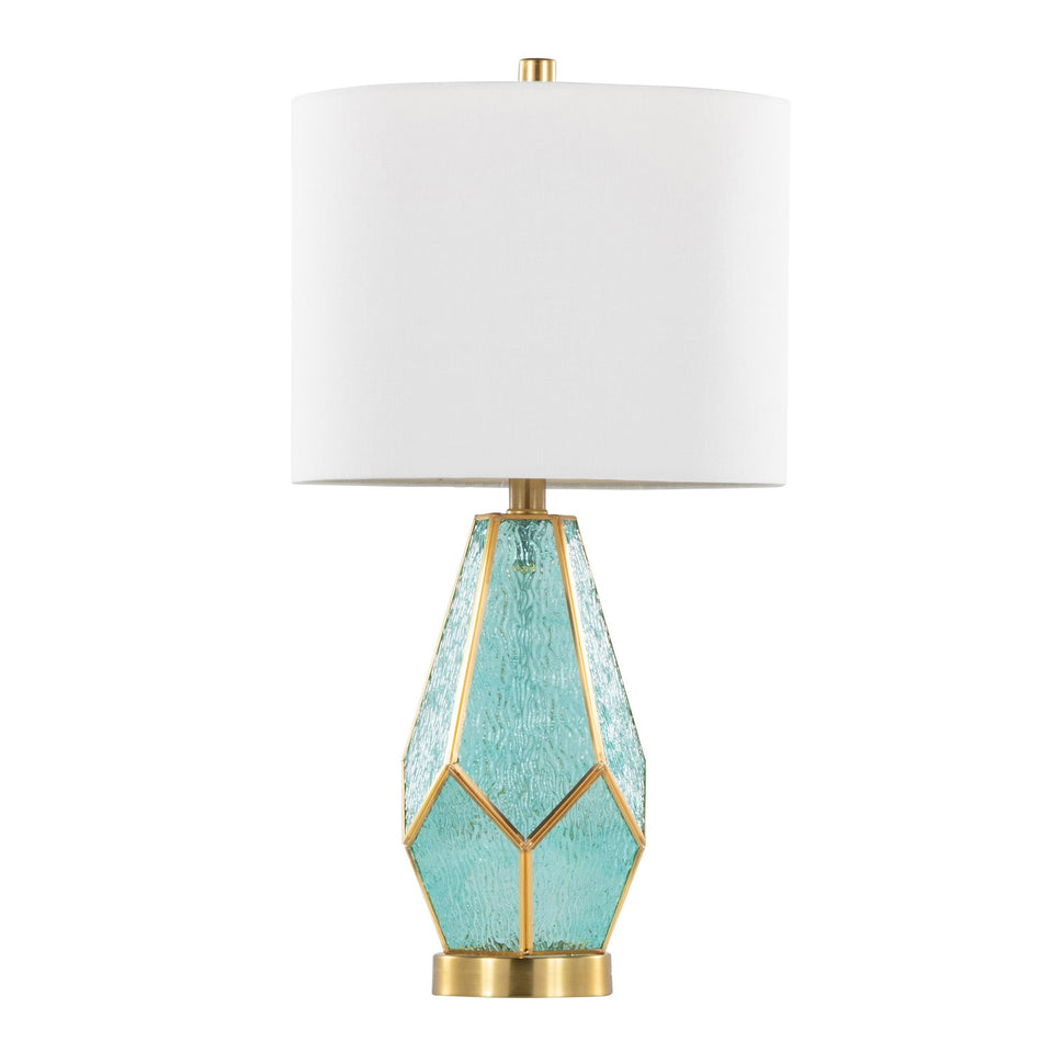 Geo Rain Glass 25" Table Lamp - Set of 2