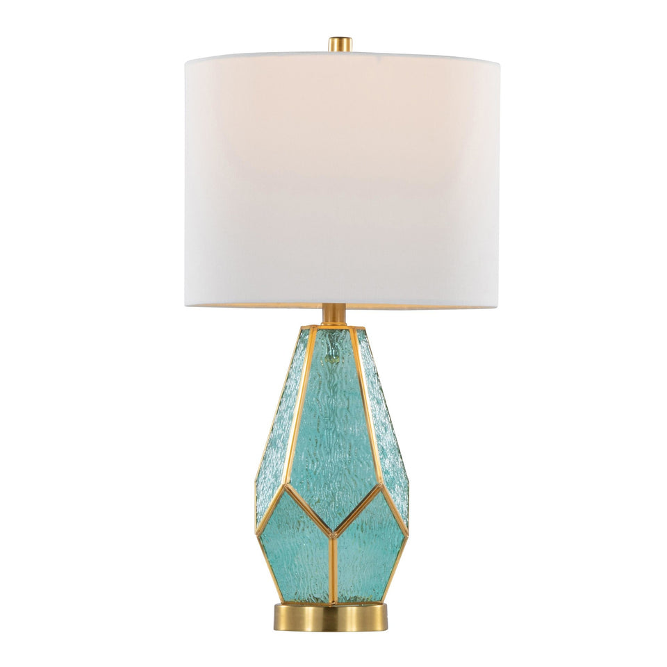 Geo Rain Glass 25" Table Lamp - Set of 2