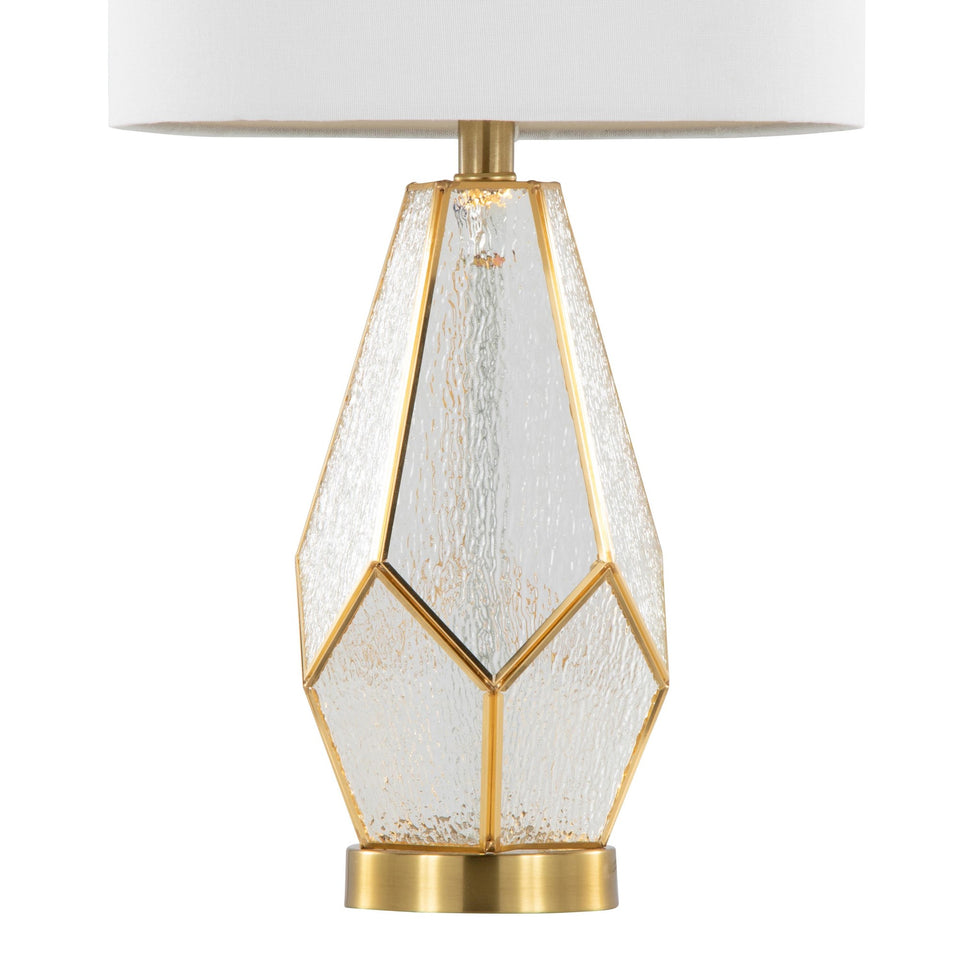 Geo Rain Glass 25" Table Lamp - Set of 2