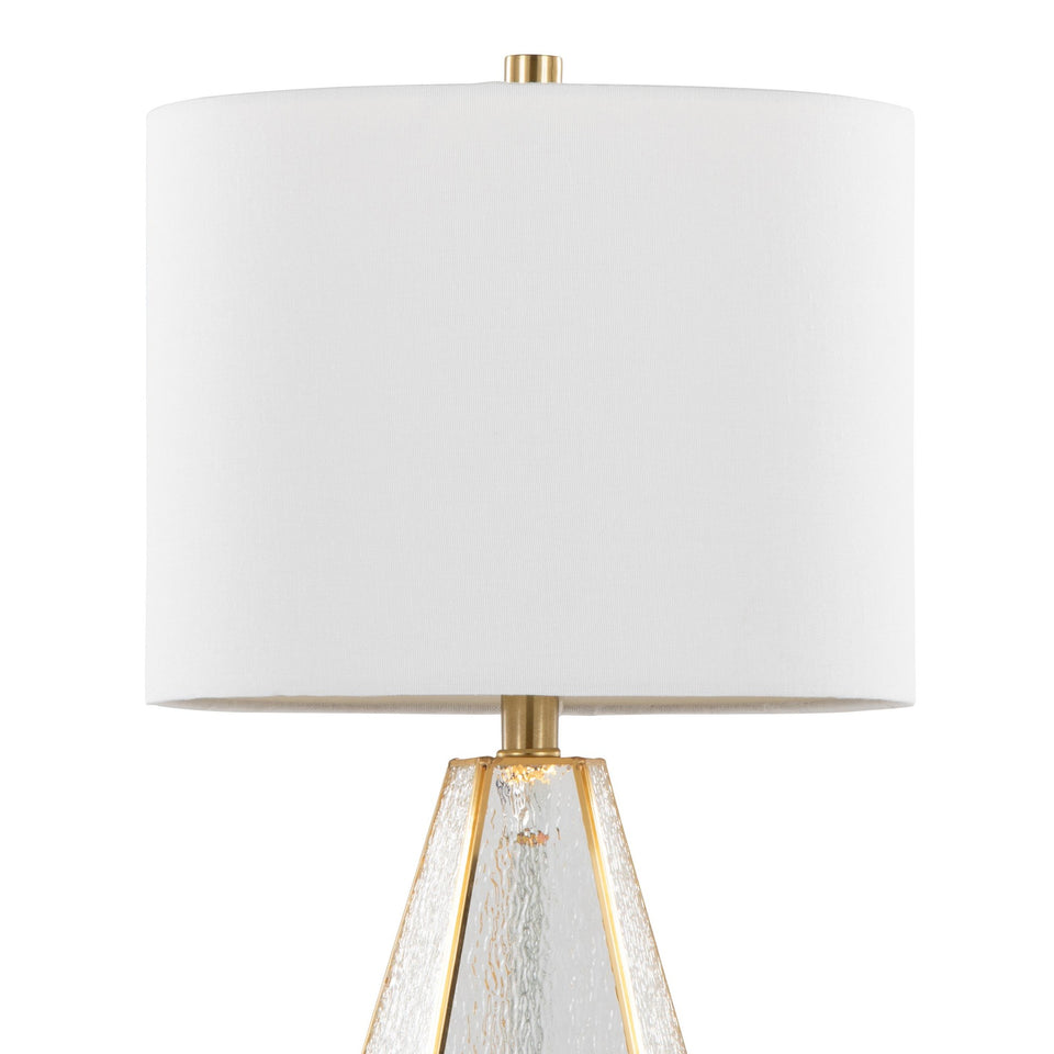 Geo Rain Glass 25" Table Lamp - Set of 2