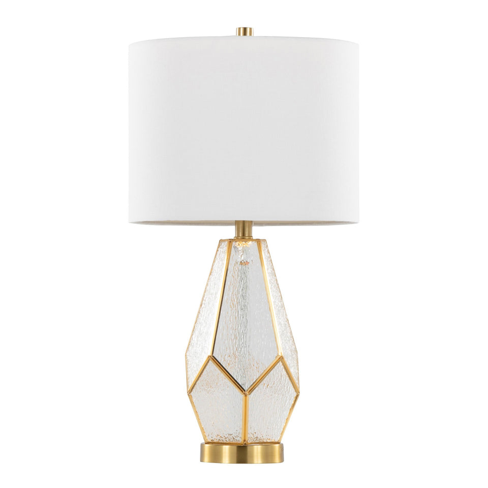 Geo Rain Glass 25" Table Lamp - Set of 2