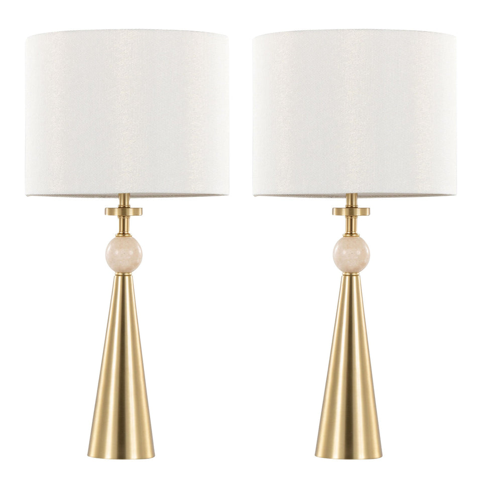 Cone Travertine 27" Table Lamp - Set of 2