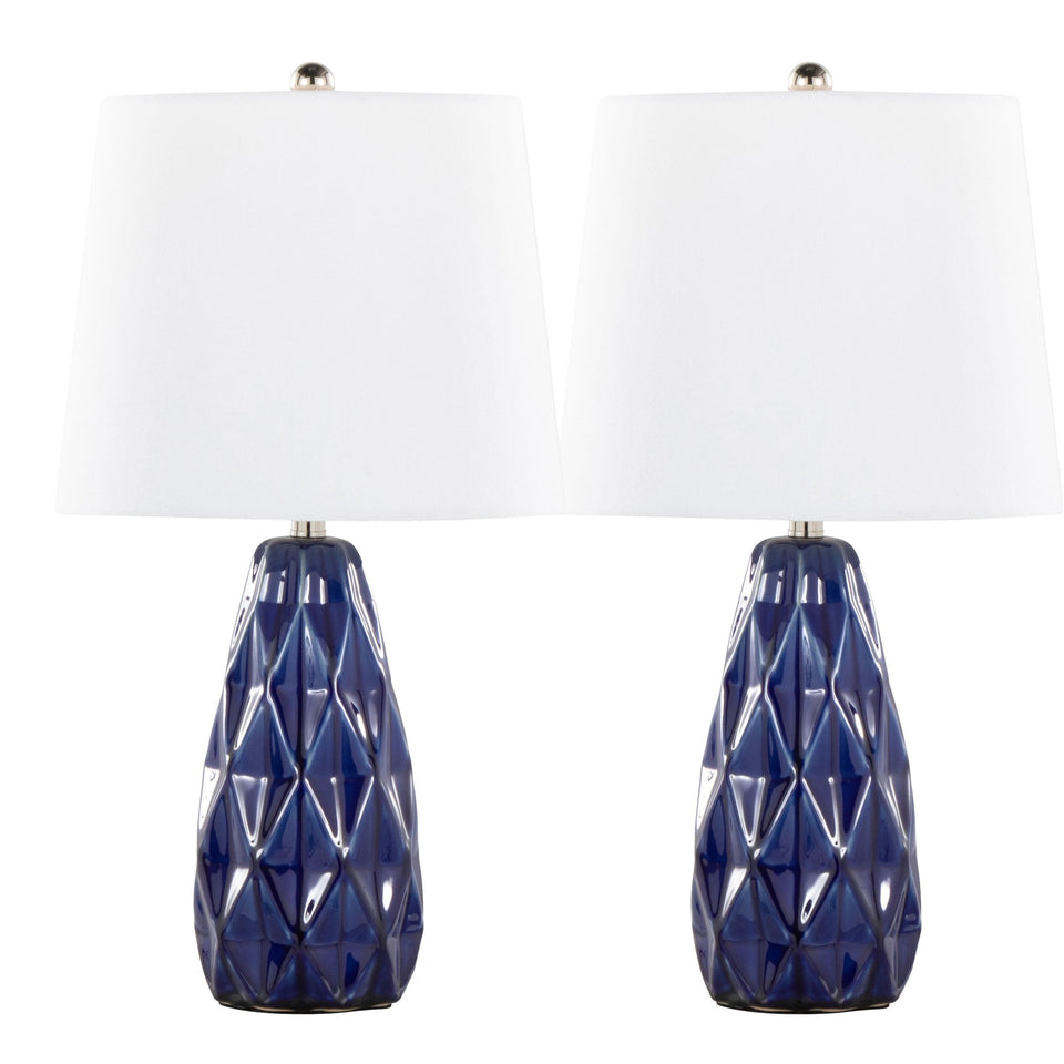 Hex 20" Ceramic Accent Lamp - Set of 2