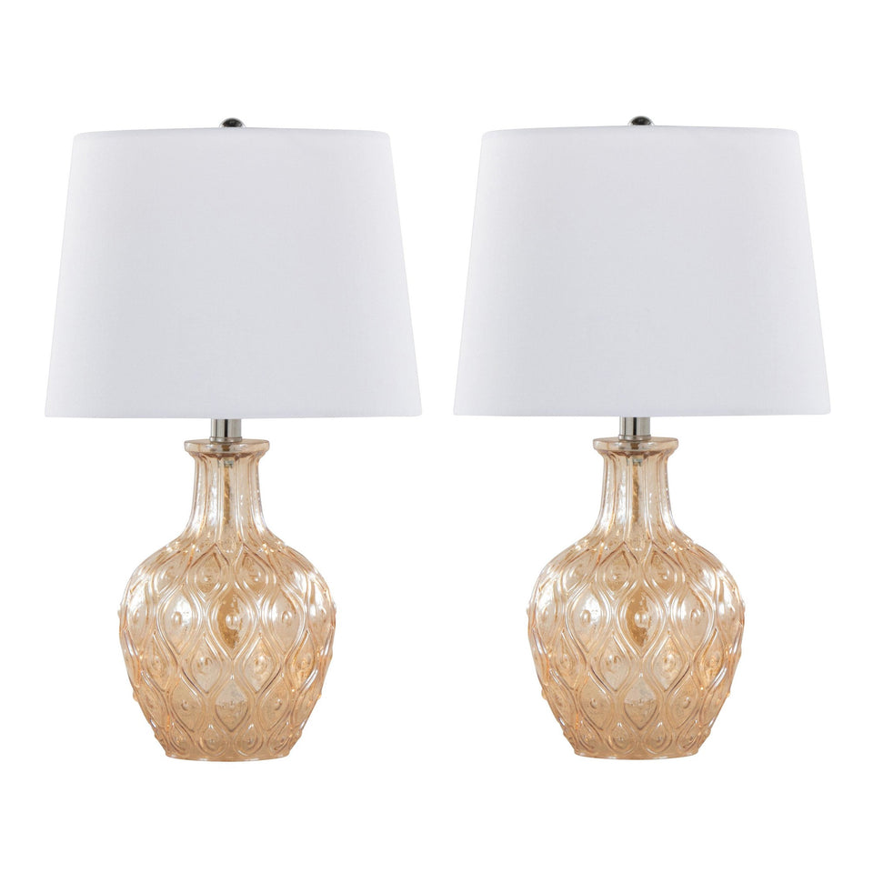 Gloria Round 20" Glass Accent Lamp - Set of 2