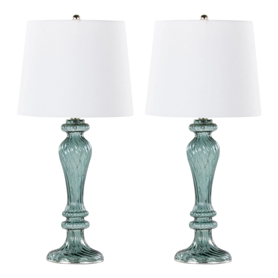 Windsor 25" Glass Table Lamp - Set of 2