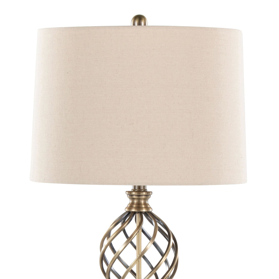 Linx Twist 29" Metal Table Lamp - Set of 2