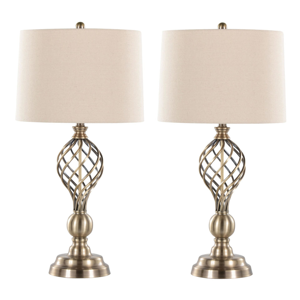 Linx Twist 29" Metal Table Lamp - Set of 2