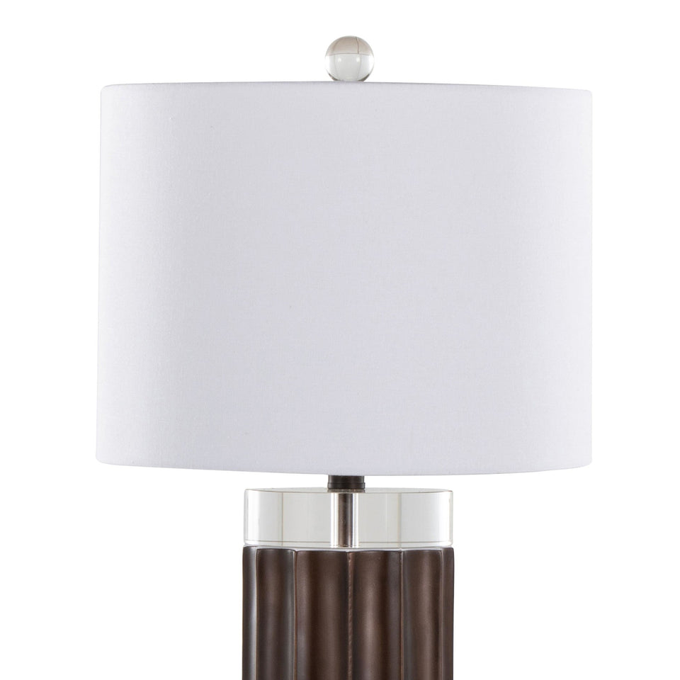 Cylinder Fluted 29.25" Polyresin Table Lamp - Set of 2