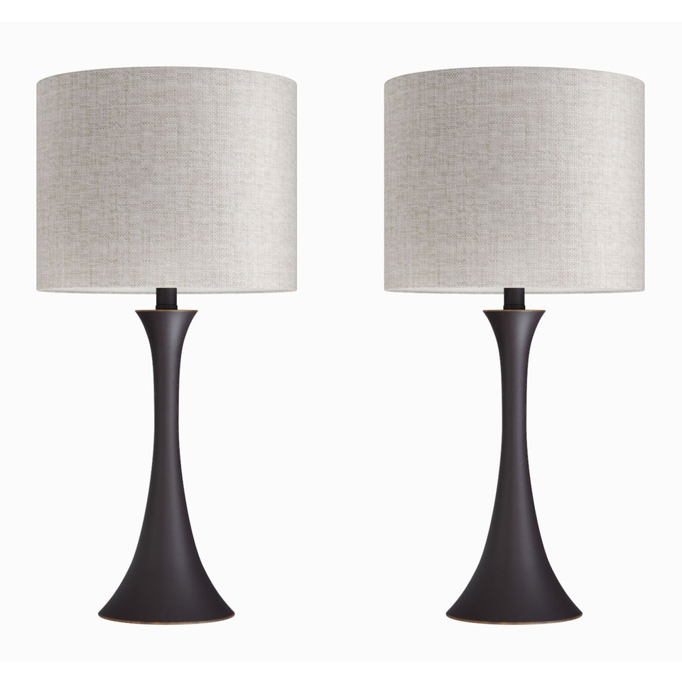 Lenuxe 24" Metal Table Lamp - Set of 2