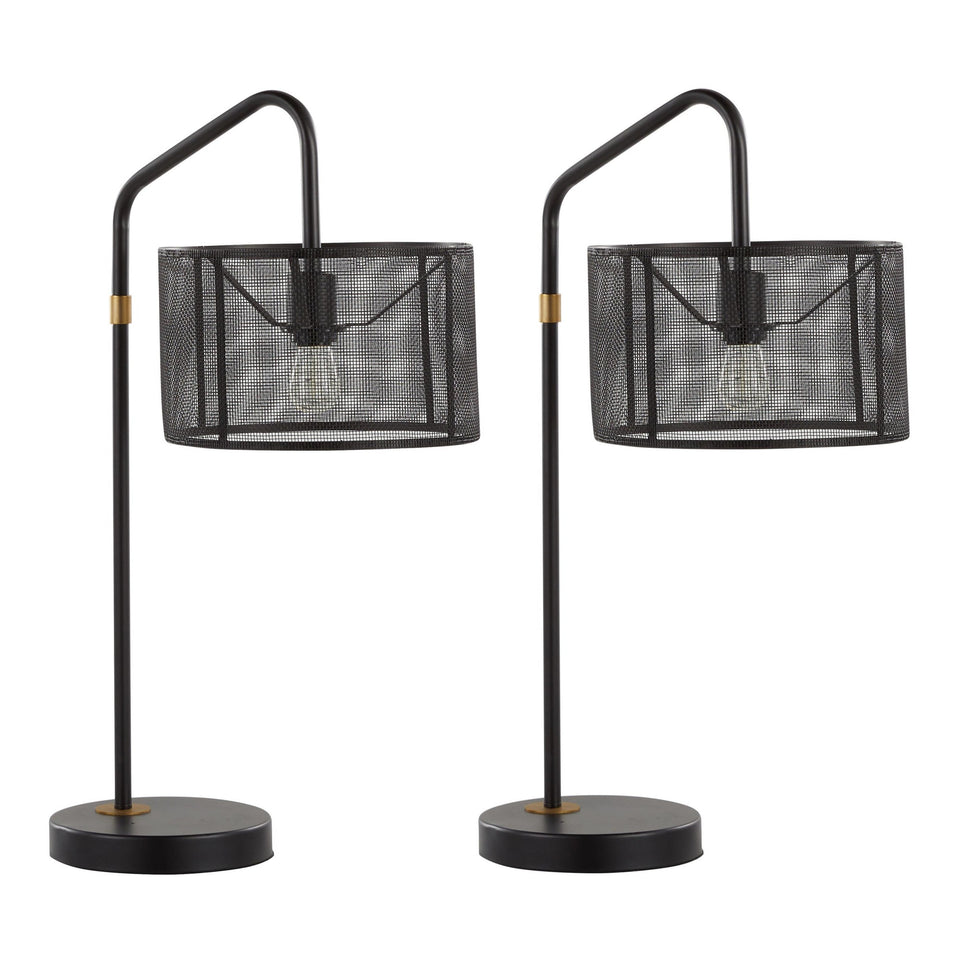 Mod Mesh 27" Metal Task Lamp with USB - Set of 2