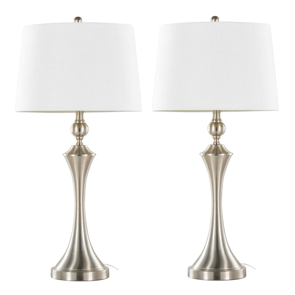 Flint 30" Metal Table Lamp with USB - Set of 2
