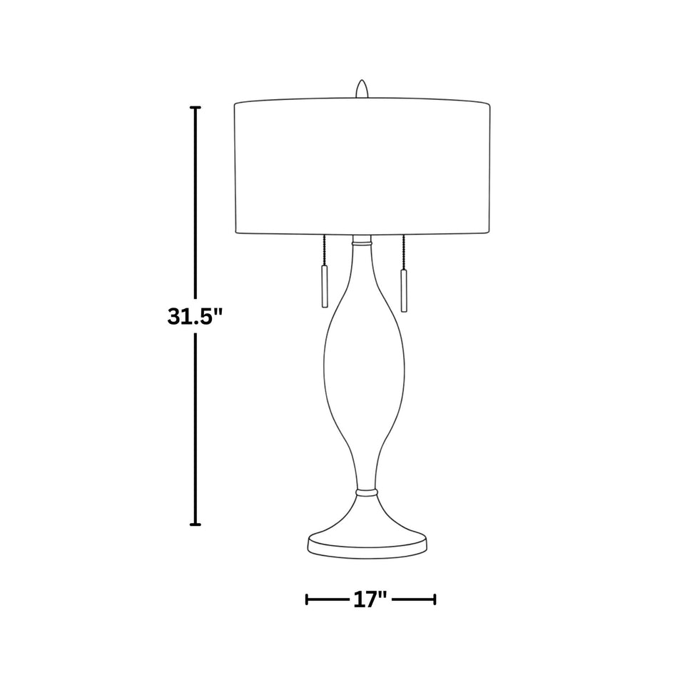 Anabelle 32" Metal Table Lamp - Set of 2