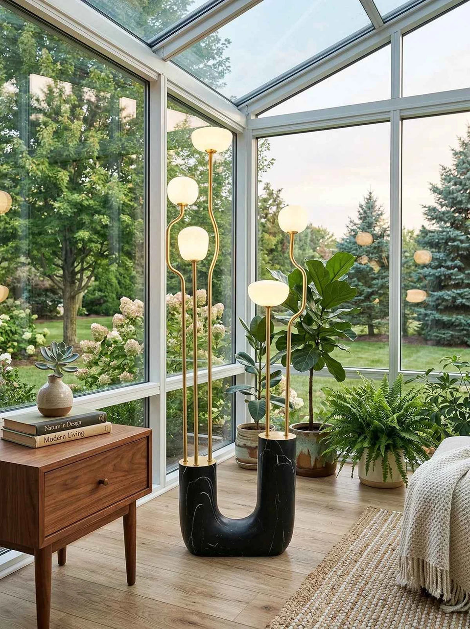 Glass Artistic Aria Bloom Floor Lamp