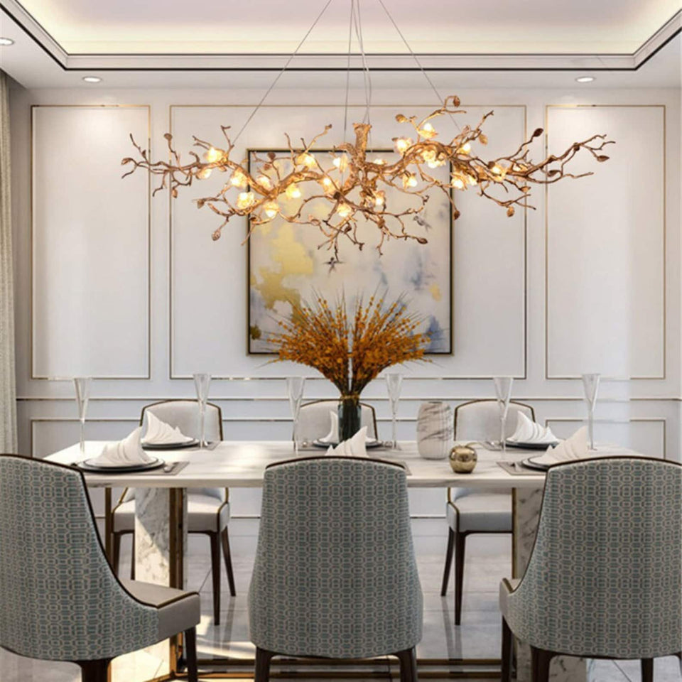 Glass Flower Tree Branch Chandelier