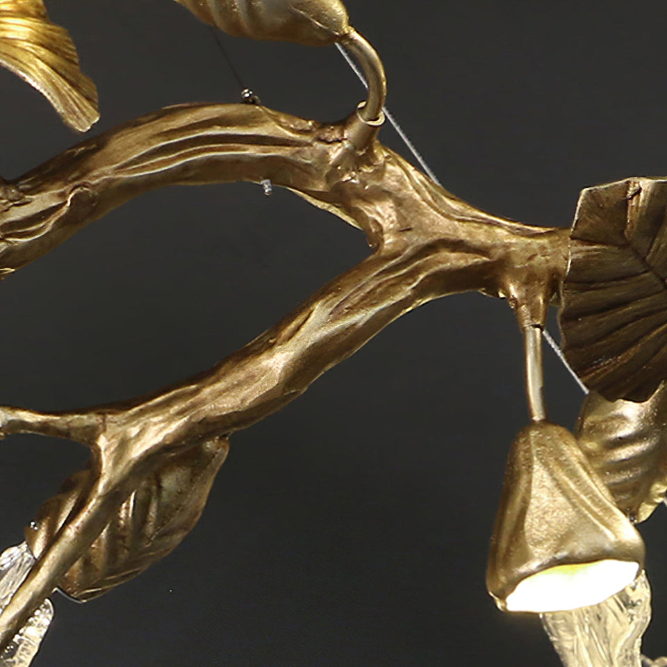 Gold Leaf Chandelier