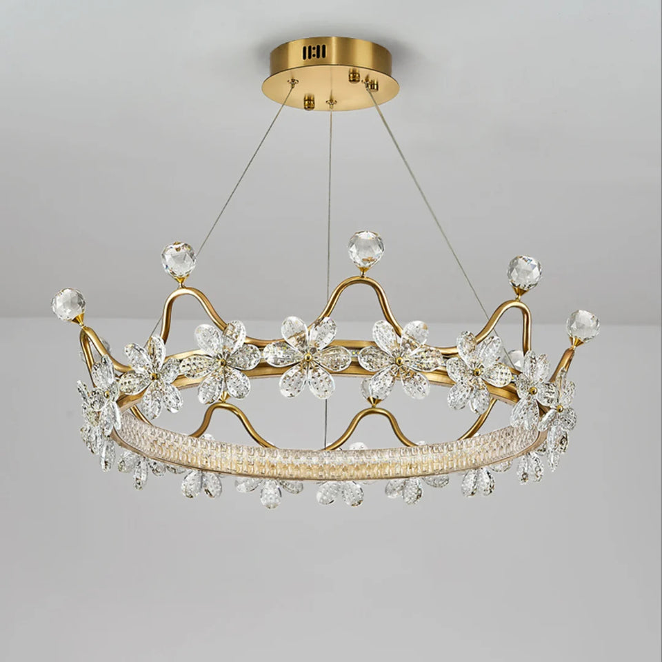 Golden Crown Garland Crystal Chandelier