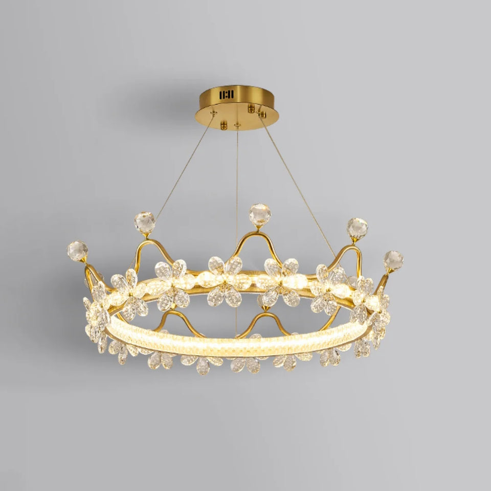 Golden Crown Garland Crystal Chandelier