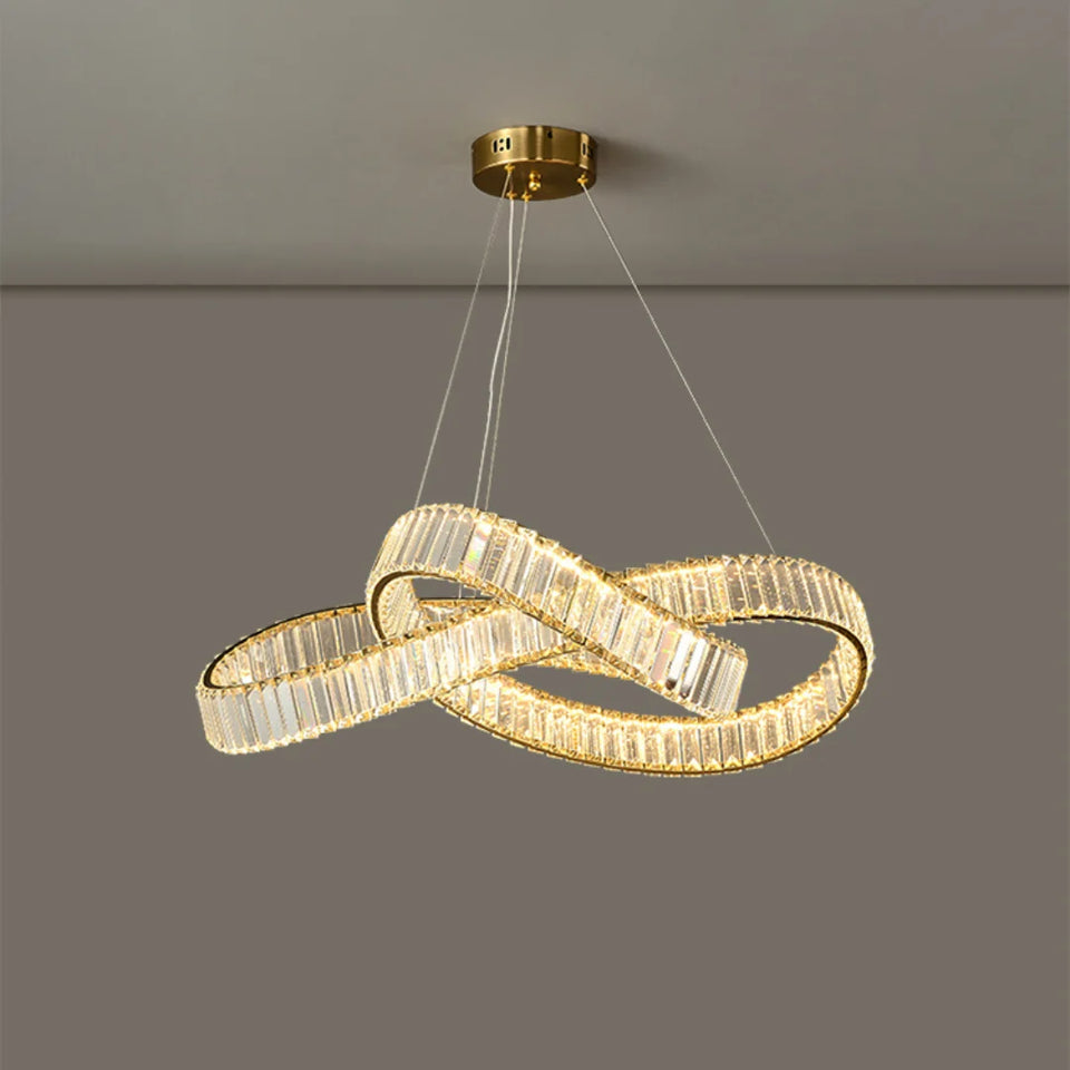 Golden Ring Round Crystal Chandelier