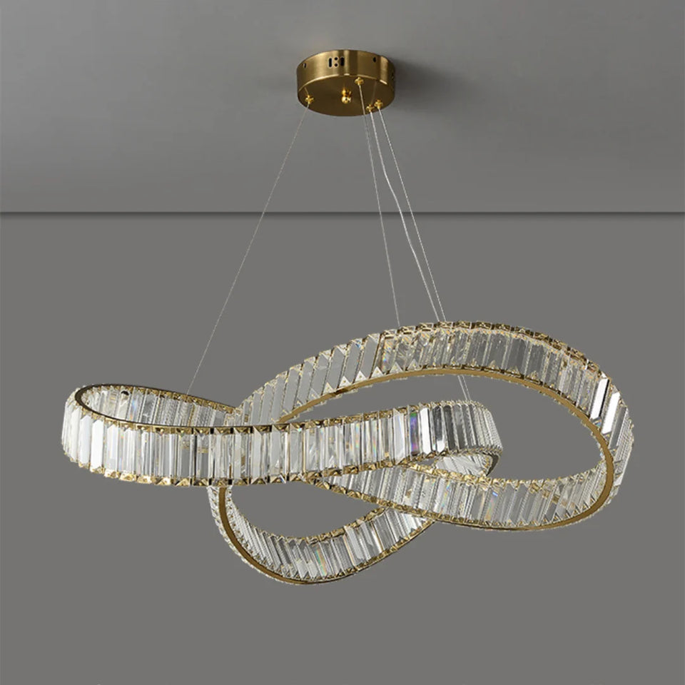 Golden Ring Round Crystal Chandelier
