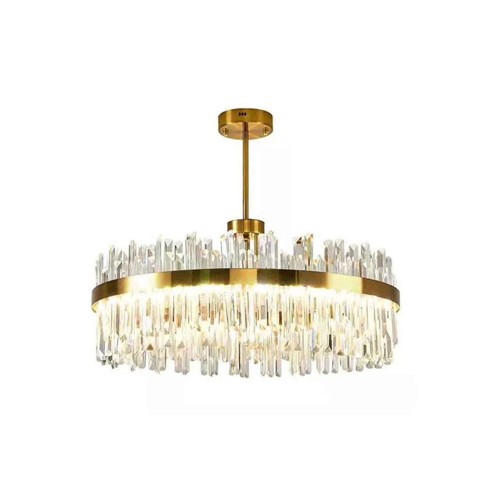 Golden Round Crystal Chandelier