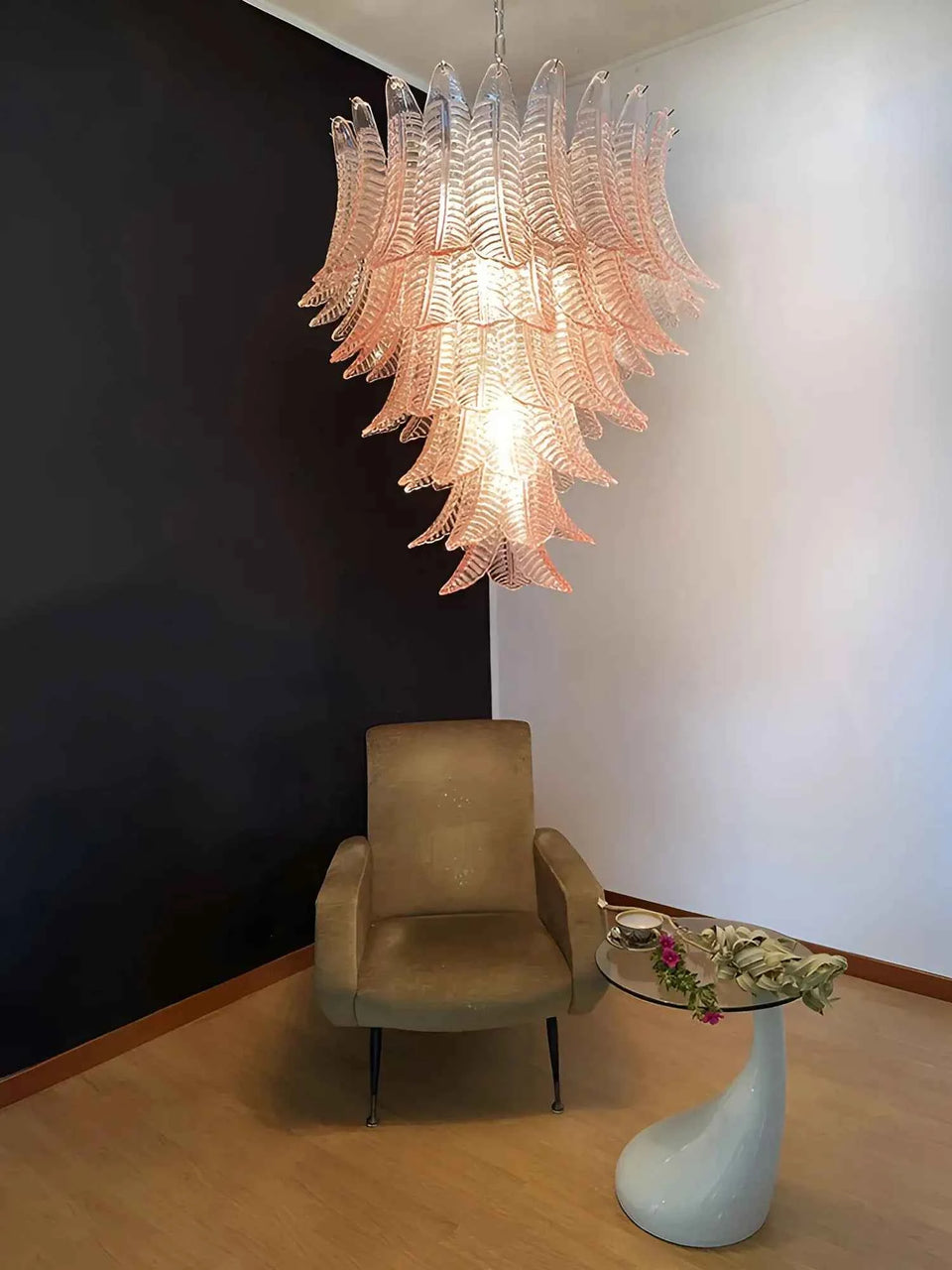 Gorgeous Murano Felci Pink Glass Chandelier
