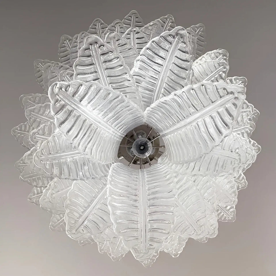 Gorgeous Murano Felci Transparent Glass Chandelier