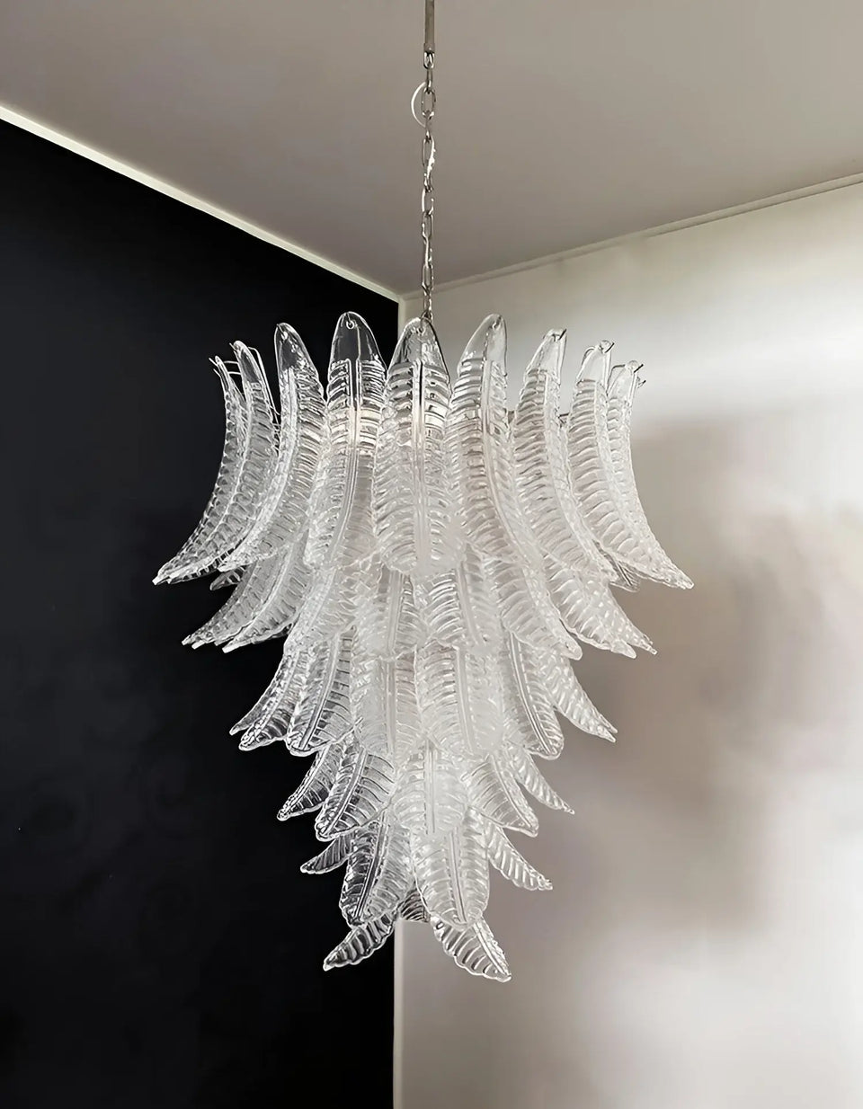 Gorgeous Murano Felci Transparent Glass Chandelier