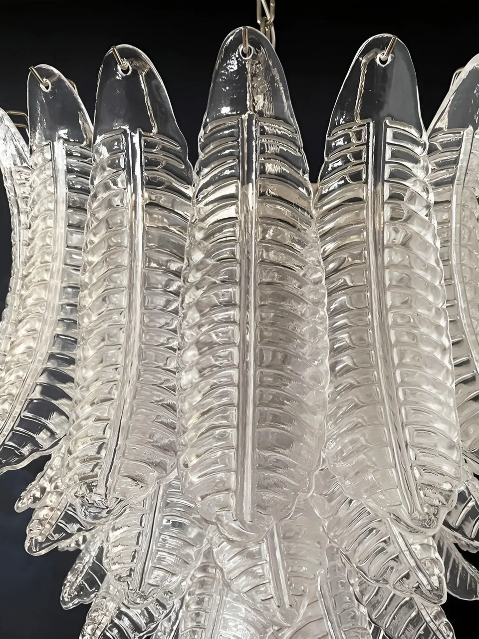 Gorgeous Murano Felci Transparent Glass Chandelier