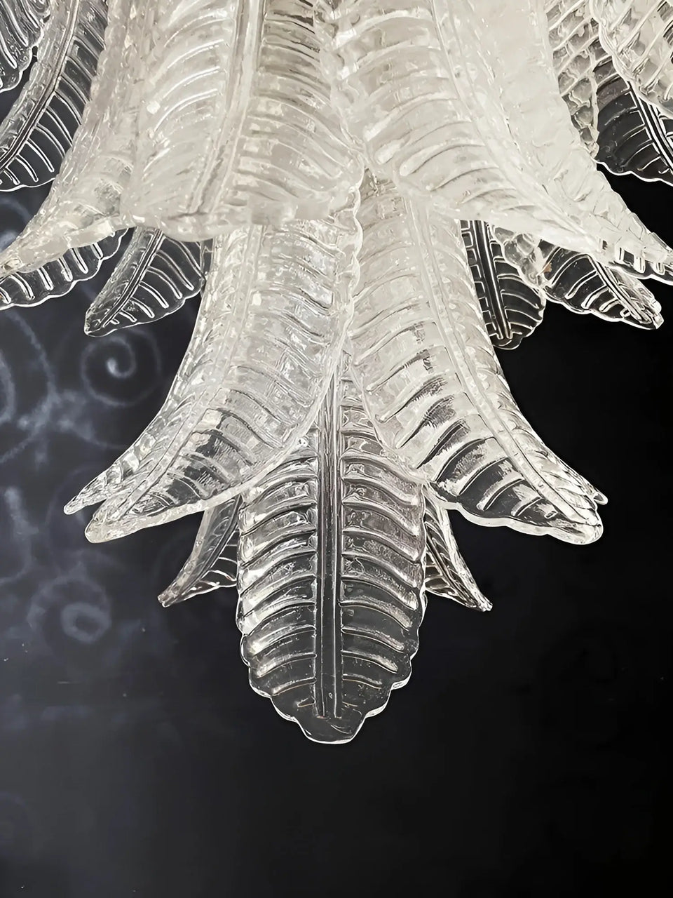 Gorgeous Murano Felci Transparent Glass Chandelier