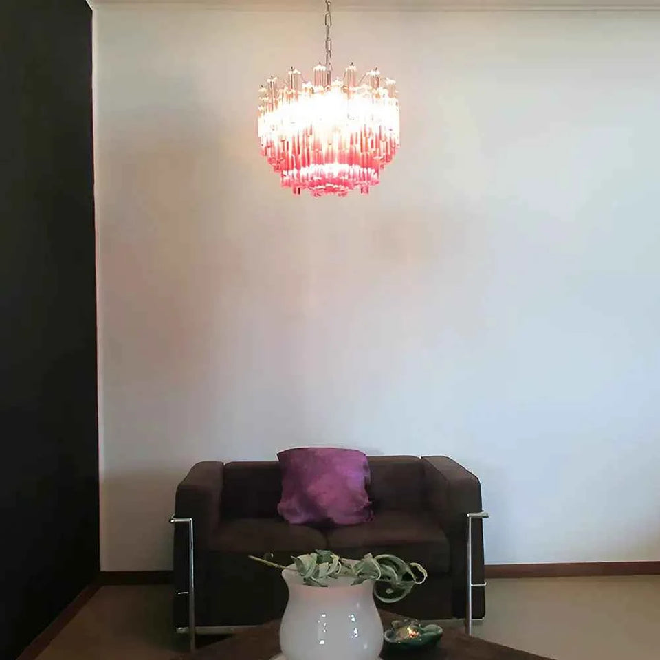 Gorgeous Murano Quadriedri Prisms Chandelier