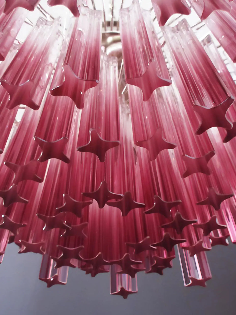 Gorgeous Murano Quadriedri Prisms Chandelier