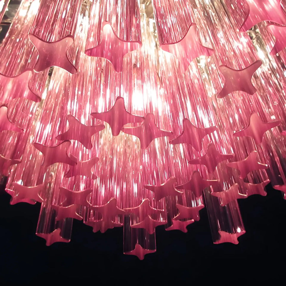 Gorgeous Murano Quadriedri Prisms Chandelier
