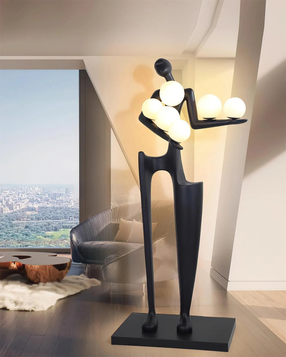 Greeter Sculpture Figure Floor Lamp