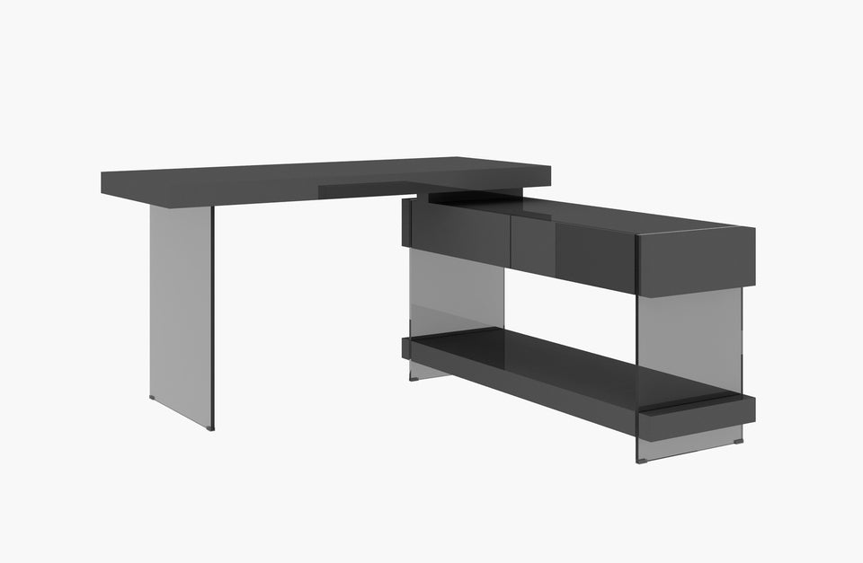 Grey Cloud Modern Desk in High Gloss