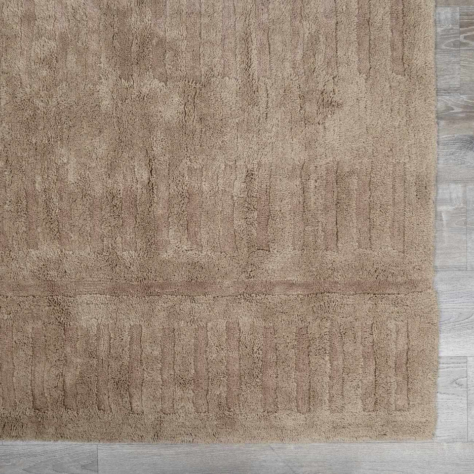 Washable Handmade Wool Rug - Brown - Clearance