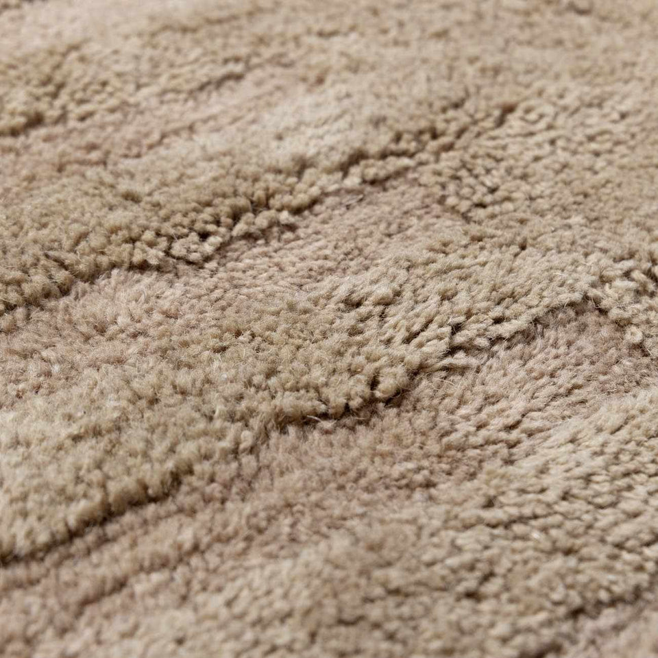 Washable Handmade Wool Rug - Brown - Clearance