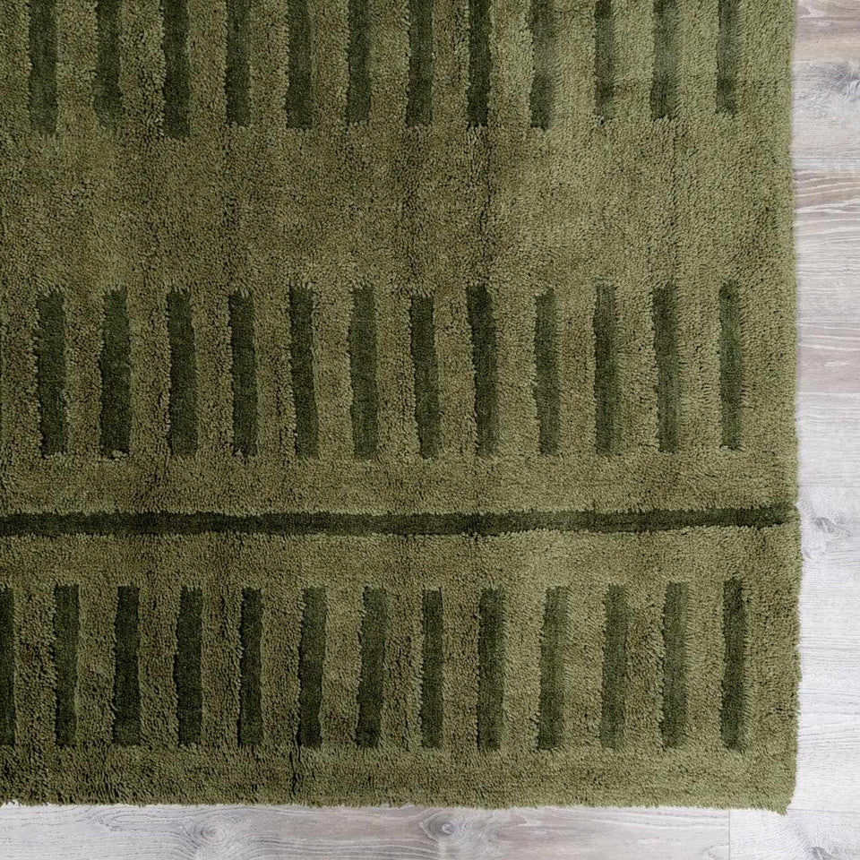Washable Wool Rug - Green - Clearance