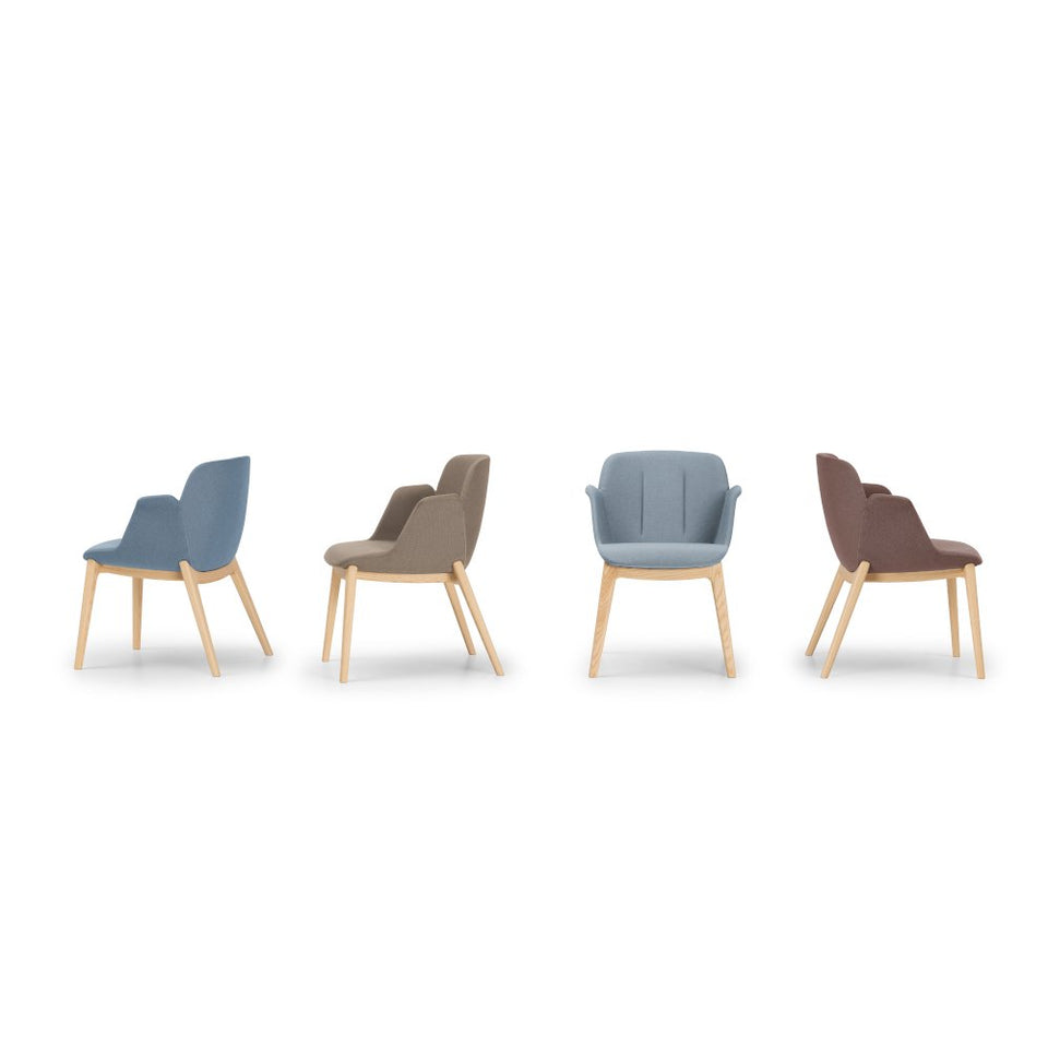 Hive Lounge Chair - Wood Base - Low Back