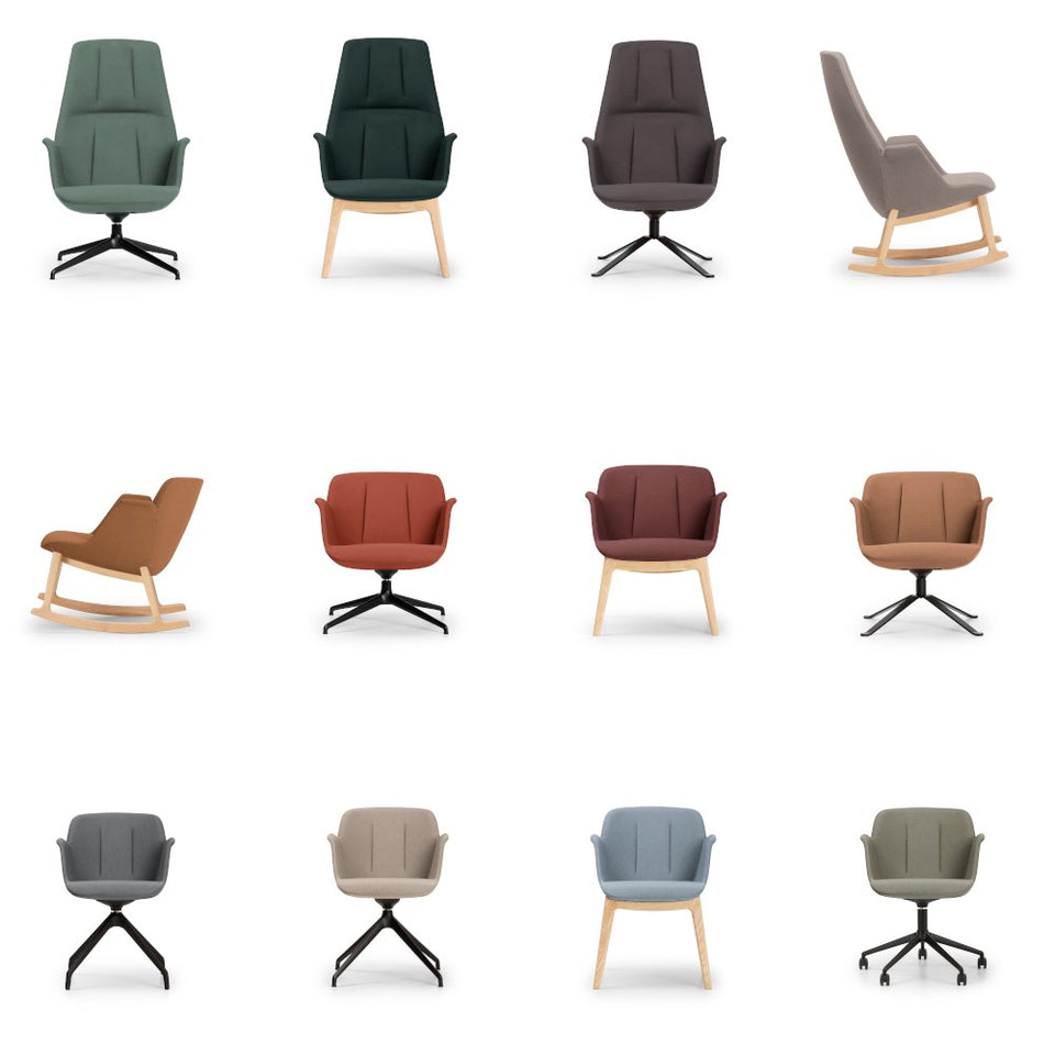 Hive Lounge Chair - Wood Base - Low Back