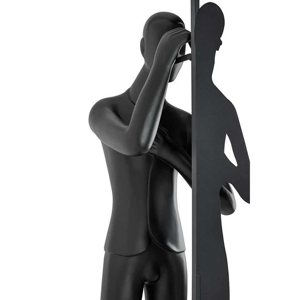 Human Mirror Sculpture Floor Lamp