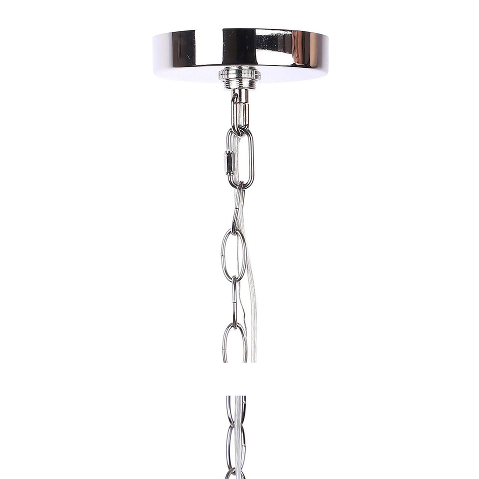 Crystal Globe 14.75" Metal Pendant Lamp