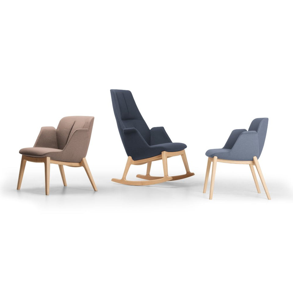 Hive Lounge Chair - Wood Base - Low Back