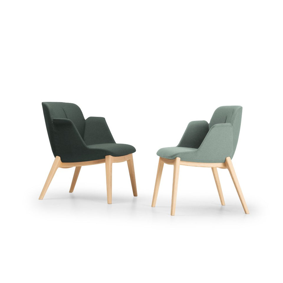Hive Lounge Chair - Wood Base - Low Back