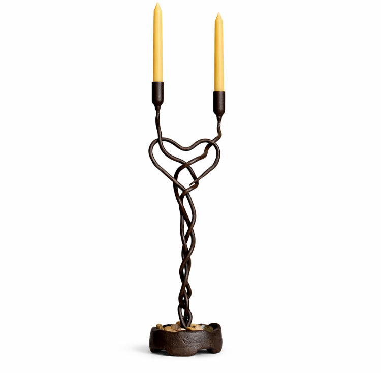 One Heart Candle Holder — Handmade Romantic Iron Sculpture