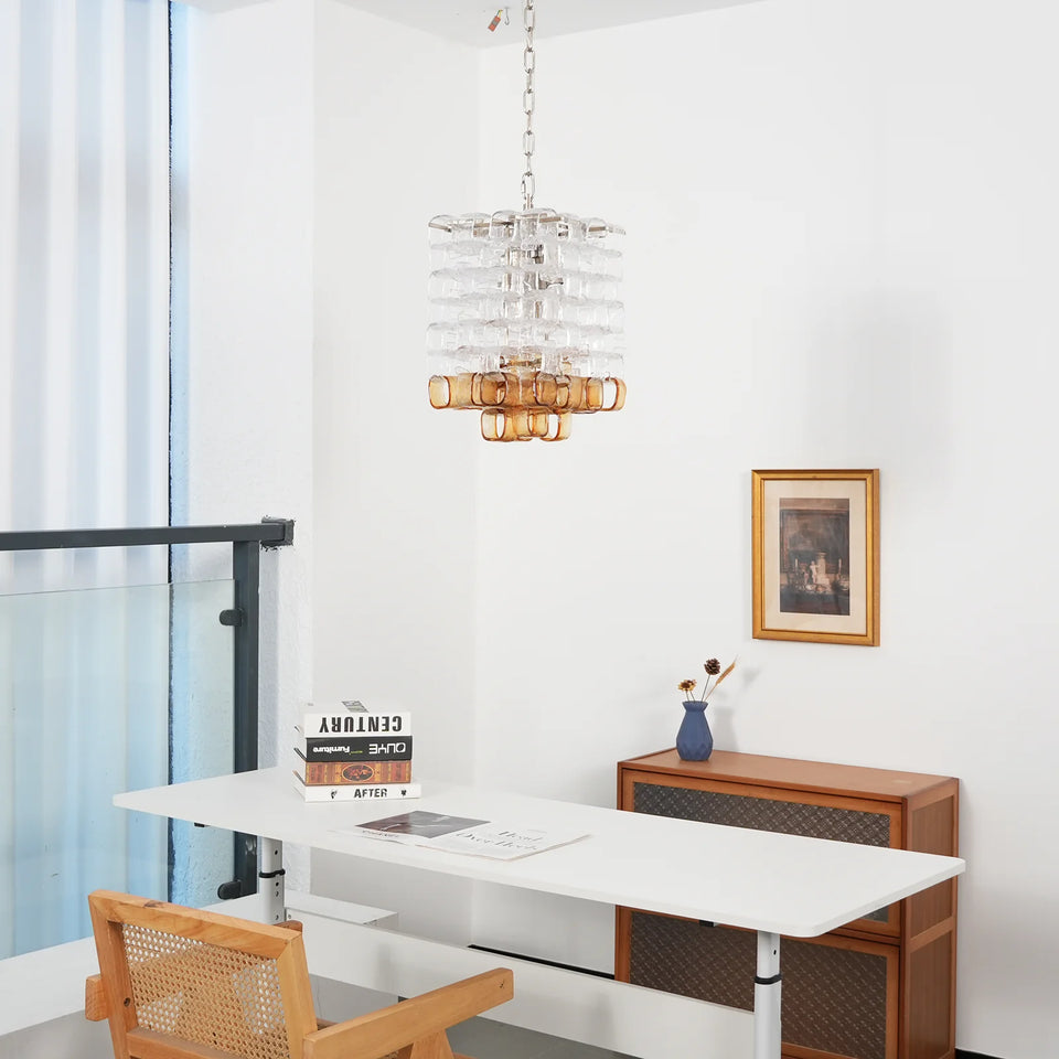 glass chandelier - top view