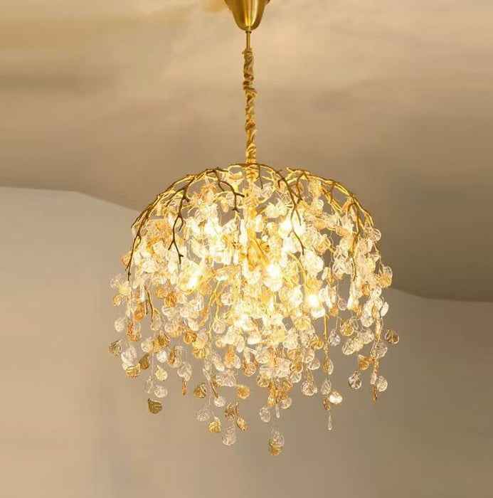 Idyllic Glass Leaves Chandelier