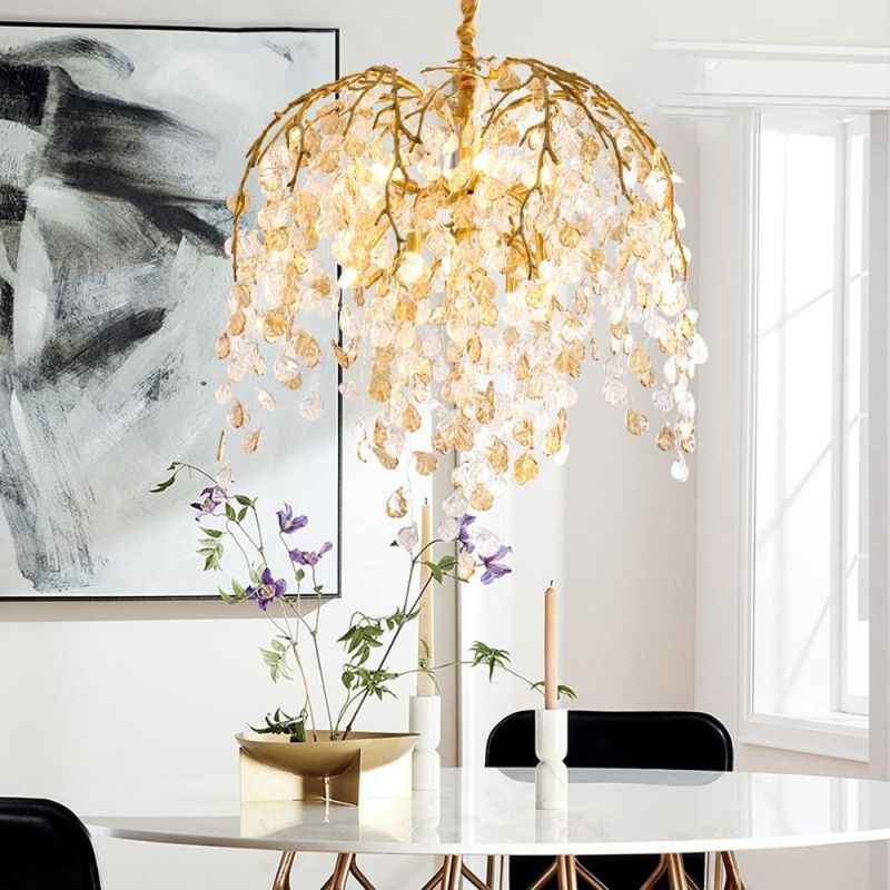 Idyllic Glass Leaves Chandelier