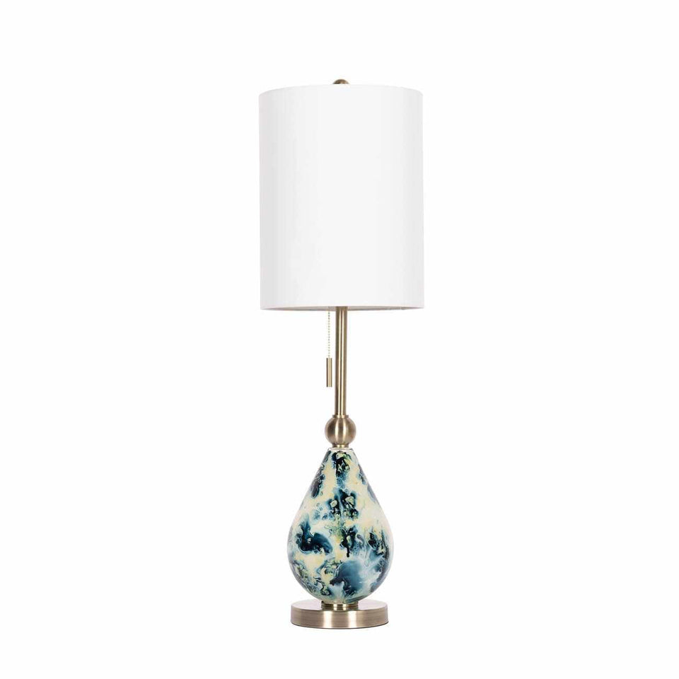 Katipunan Aqua Gold Metallic Brass Table Lamp